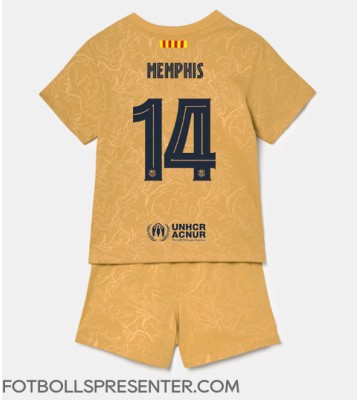 Barcelona Memphis Depay #14 Bortatröja Barn 2022-23 Kortärmad (+ korta byxor)